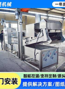 新品油炸生产线 鳕鱼油炸流水线 毛毛鱼油炸机 黄河鲤鱼油炸设备