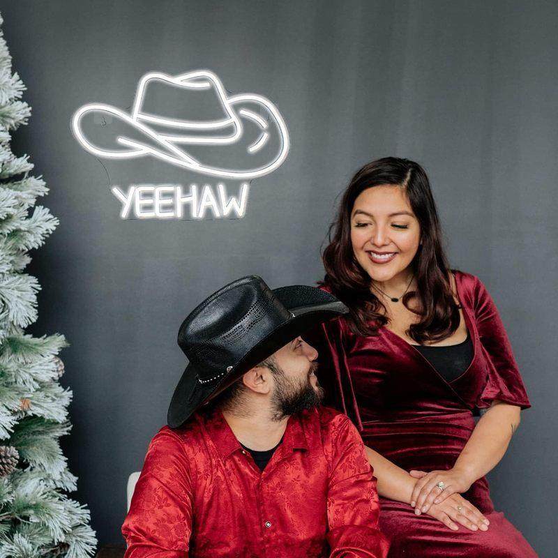 牛仔帽霓虹灯LED发光字母造型气氛围亚克力发光灯牌家庭墙壁装饰,淘宝优惠券,粉丝福利购,淘宝优惠卷