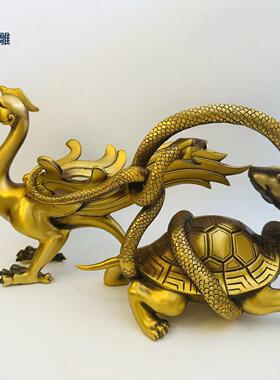 仿古黄铜朱雀玄武青龙白虎四大灵兽 四大神兽家居铜器摆件