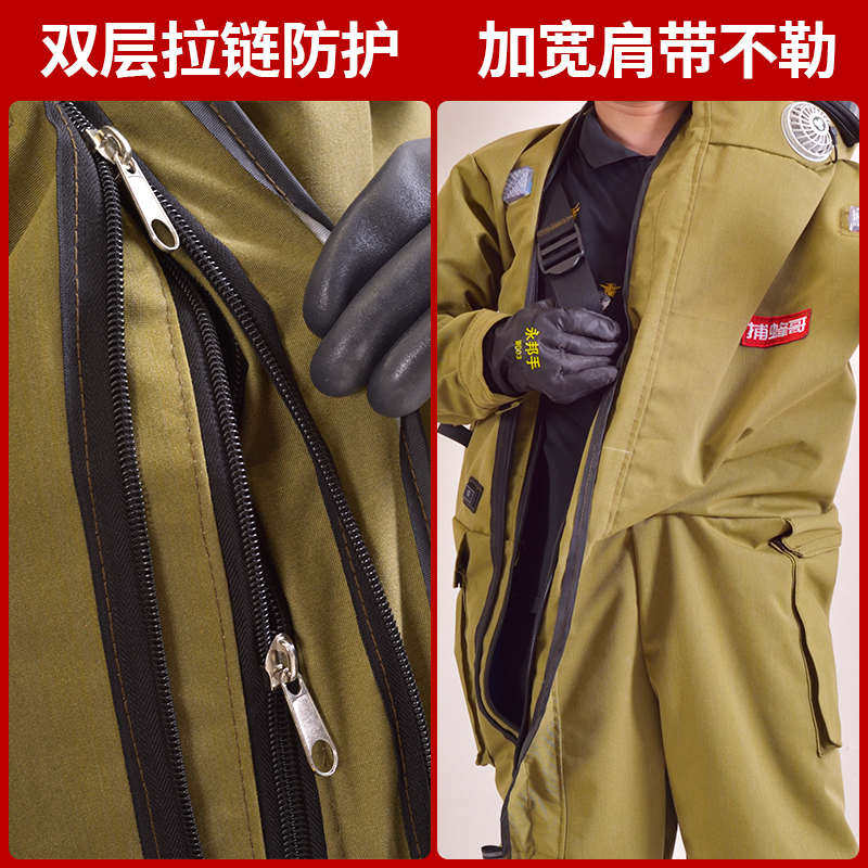 帆布马蜂服连体防蜂服爬树耐磨抓胡蜂衣加厚封闭四风扇防护服全套,淘宝优惠券,粉丝福利购,淘宝优惠卷