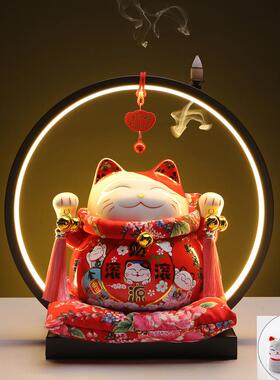 摇手招财猫发财猫大小摆件自动招手店铺开业家居客厅礼品物存钱罐