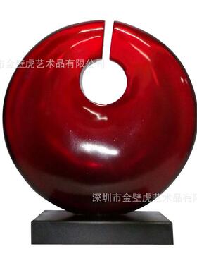 透明海浪雕塑 透明树叶摆件 圆形透明树脂艺术品 室内透明装饰品