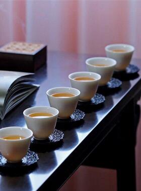 黑檀木小茶杯垫茶具茶托茶杯垫茶道实木公道主人杯杯垫紫光檀木质