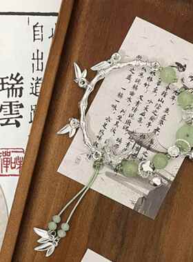 新o中式半炼竹蝴蝶女手，覆古高lok学生手版手炼，小炼众高端手炼