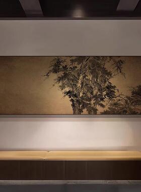 新中式客厅意境松树挂画酒店客餐厅级感壁画茶室会所禅意装饰画