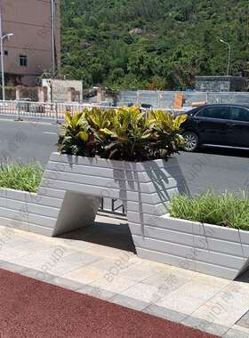 玻璃6397钢大型道路箱景公园MW花区型花器商造场会?绿化工程异性