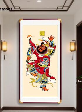 天师钟馗挂画玄关装饰画钟馗神像画像镇宅挂画中堂画伏魔图国画