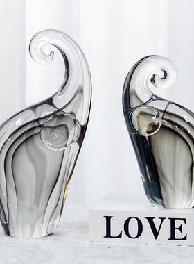 柏梵轻奢琉璃象摆件客厅酒柜家居高档吉象高升大象装饰品乔迁礼物