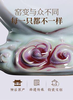 钧瓷生肖蛇年摆件吉祥物高档办公家居饰品非遗手工创意本命年礼物