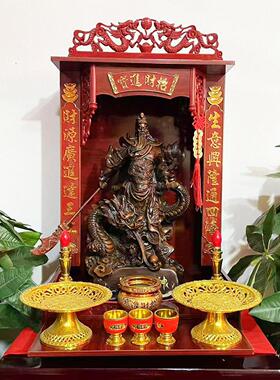 中式风格关公佛像树脂材质 武财神供台适用于客厅的关公神像佛龛
