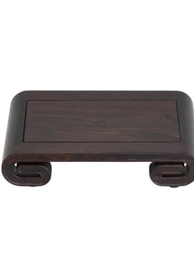 红木紫光瓶檀书卷花摆件NRR底座奇石盆栽文玩托架木长方形实木复