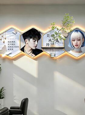 新款美容院装饰画级感形象墙氛围发光画养生馆SPA会所布置挂画