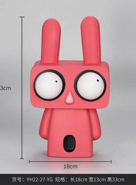 卡通大眼方兔树脂摆件玄关钥匙收纳客厅电视柜儿童房书房可爱兔子