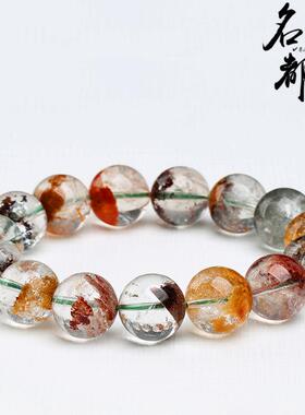2026名都水晶 天然四季幽灵手链 彩幽灵聚宝盆圆珠手串 DIY饰品配
