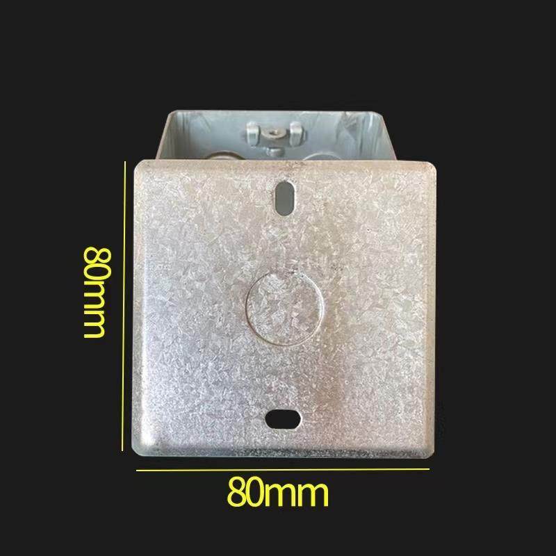 86型铁盒金属盖板接线盒八角双孔镀锌75暗盒面1.0加厚86明盒盖板 - 图1