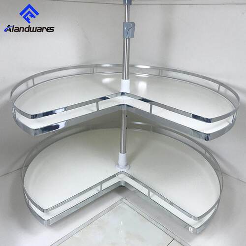 270碟转盘篮锅角落厨房衣柜篮度拉篮Oland双层防滑旋转拉篮 - 图0