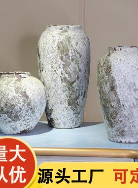 景德镇土化羽怀旧复古干花桌面客厅书房酒店家居装饰陶瓷花瓶