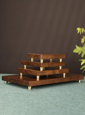 黑胡桃纯实木底座底座花瓶佛像奇石饰品产品架工艺品新中国风木材