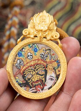 藏式唐卡书法绘画嘎乌盒五条经文五条杠吊坠随身佛吊坠原创设计