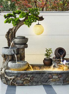 流水摆件循环水客厅风水轮假山喷泉阳台鱼缸鱼池户外景观庭院布置