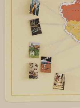 毛墙中国旅行地图照片墙背景贴板打卡足迹办装公室客厅饰画画挂画