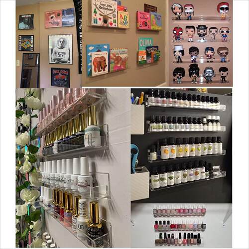 亚马逊壁挂式书架 亚克力透明收纳架 U型置物架墙上挂式儿童书架 - 图2