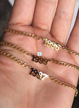 1980-1998 Birth Year Anklet Leg Bracelet Jewelry Stainless