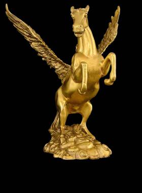 纯铜大号马摆件马到成功工艺礼品摆饰摆设办公室装饰品飞马生肖铜