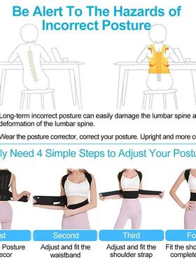 Adjustable Back Posture Corrector With Breathable Shoulder A