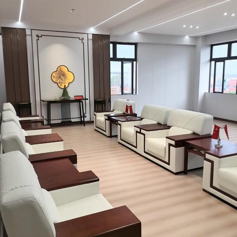 Conference room reception room conference sofa Chinese style fabric business office sofa coffee table combination set reception sofa