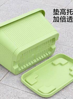 加厚新款阳台种菜神器特大号高款种菜树脂花盆塑料地面楼顶养花长