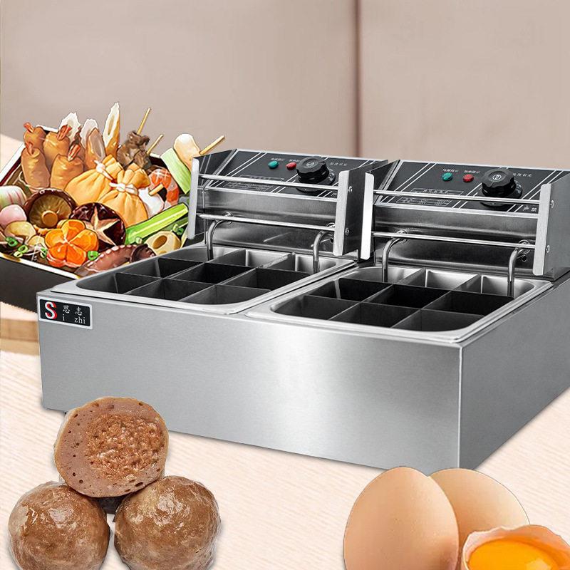 Decheng Western Kitchen Double Basin Oden Cooking Machine Commercial 18-grid Spicy Spicy Hot and Spicy Machine Electric Oden Cooking Equipment