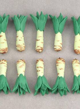 1：12迷你娃娃屋家具摆件手工粘土莴苣笋微缩厨房蔬菜模型仿真菜