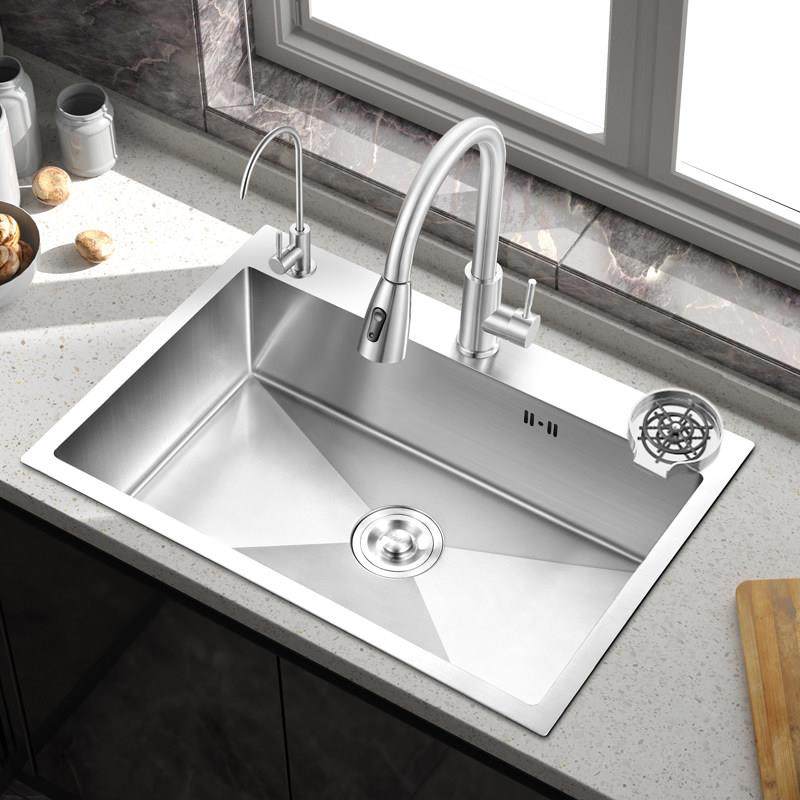 YHO洗HUO 304不锈钢加槽厚水厨 大单槽菜盆房水槽套装,淘宝优惠券,粉丝福利购,淘宝优惠卷