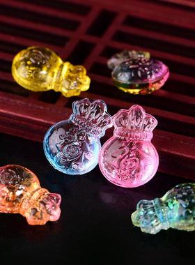 高档水晶琉璃钱袋子聚宝盆装饰物福袋招聚财摆件家居门店开业礼品