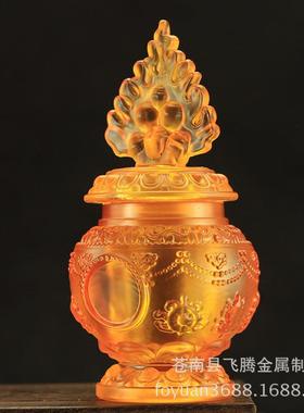 小号摩尼宝瓶密宗法器藏传用品水琉璃财神宝瓶八吉祥宝瓶吉祥聚财
