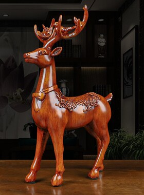 中式梅花鹿摆件客厅电视柜酒柜玄关家装饰品摆件树脂工艺商务礼品