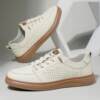 Hong Kong genuine leather top layer cowhide summer sandals for men new soft sole hollow hole shoes one-leg breathable sneakers