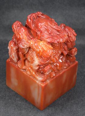 彷寿山石大号印章 九龙印玉玺大印 传国玉玺书法印章摆件篆刻