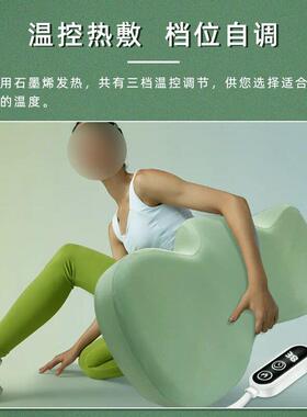 慢回弹加热记忆枕定时热敷显示款浅绿灰睡眠专用护颈枕USB石墨烯
