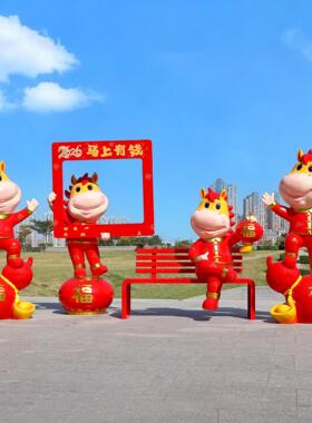 马年雕塑春节恭贺新春醒狮吉祥物户外广场商场步行街氛围装饰摆件