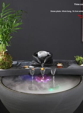 竹制流水器，流水件，客厅办公桌面装饰，ILE循新环氧合式过滤，
