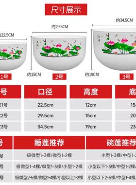 无孔加厚加大阳台瓷碗睡莲花瓶