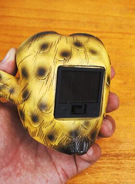 新款萌系景猫头园鹰太阳能灯 RDW122户外品花庭院灯观装饰树脂工
