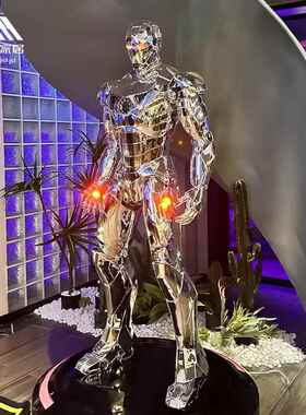 酒吧网咖发光钢铁侠雕塑模型1比1大型摆件商场游乐园门口漫威装饰