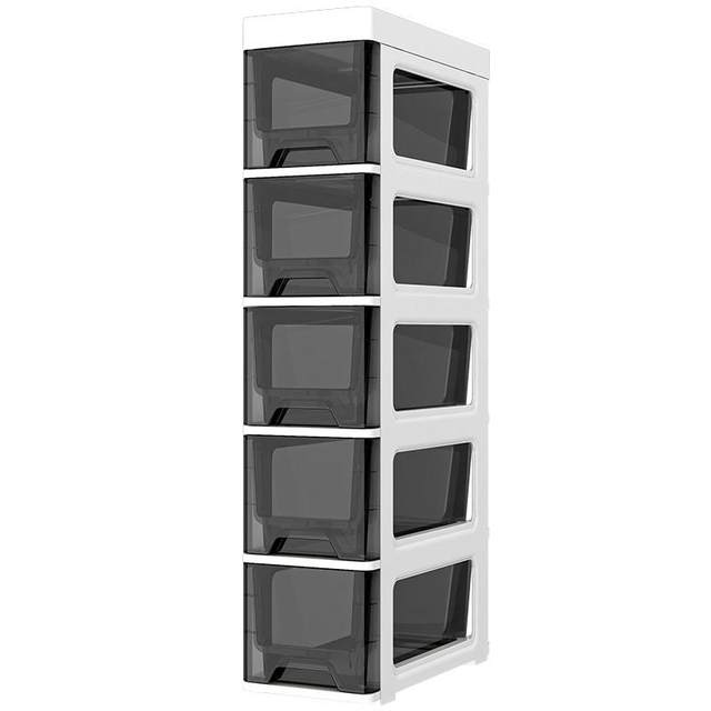 Bathroom storage cabinet transparent black drawer bathroom ultra-narrow gap storage cabinet debris storage rack