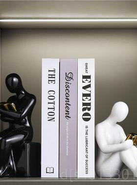 高档简约现代抽象物书挡假级书摆件高感小众视柜书人柜轻奢装饰电