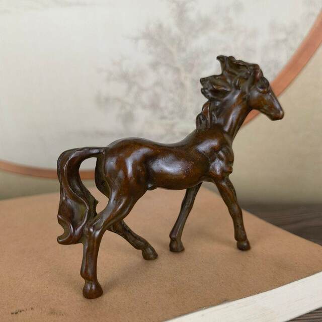 Antique Alloy Horse Zodiac Horse Home Furnishings Desktop Decoration Crafts Pony Ornaments Antiques Miscellaneous