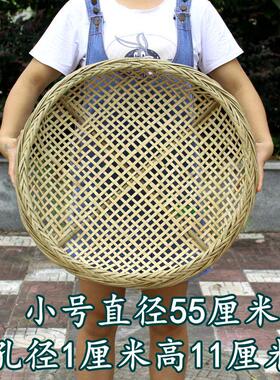 竹晒筛菜漏鱼干大筛有农家簸箕晾晒纯手工孔筛孔晾晒竹编用飞