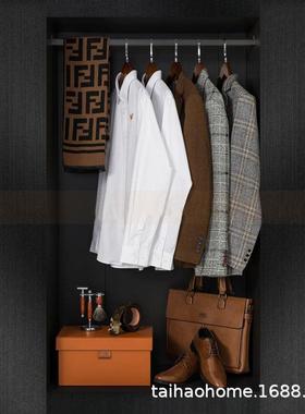 橙色售楼处样板间衣盘帽间展厅衣柜软装tb-65124收纳饰装托品套组